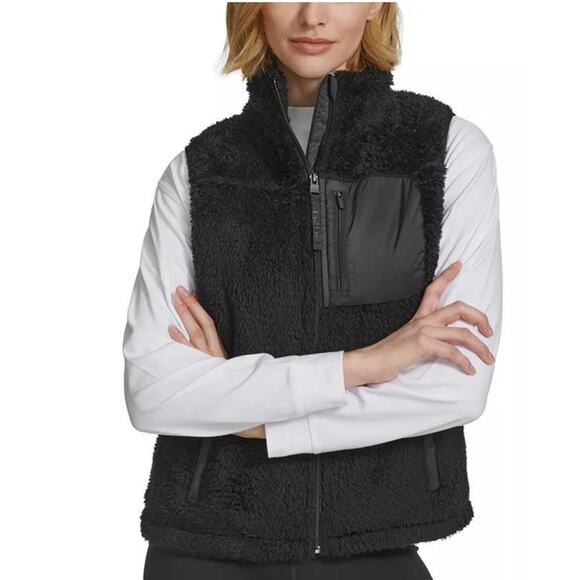 Calvin Klein Performance Women's Sherpa Vest - Black 11676 - Picture 1 of 4